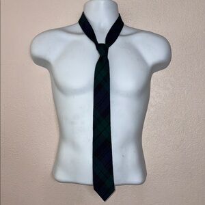 J. Crew Navy & Green Plaid Tie